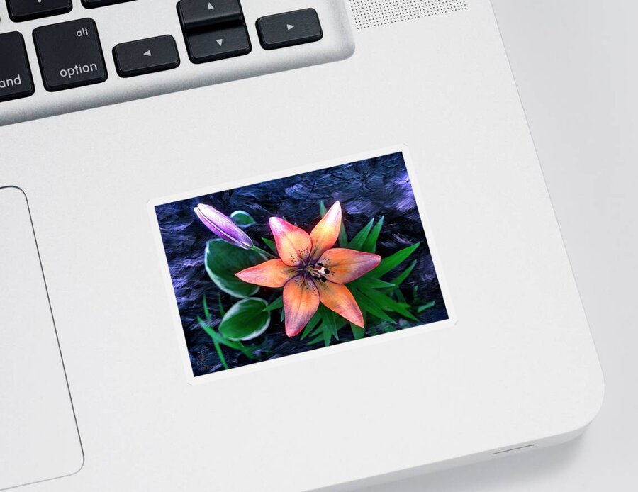 Lily Sticker featuring the digital art Royal Sunset by Pennie McCracken