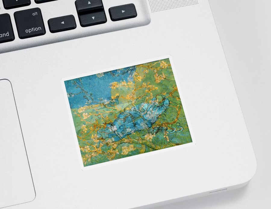 Abstract In The Living Room Sticker featuring the digital art Rustic 6 van Gogh by David Bridburg