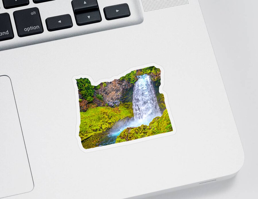 Sahalie Falls Sticker featuring the photograph Sahalie Falls Oregon by David Millenheft