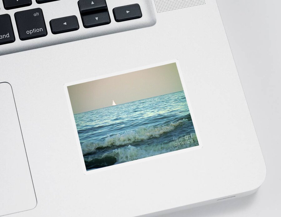 Beach Sticker featuring the photograph Sailboat On The Horizon by D Hackett