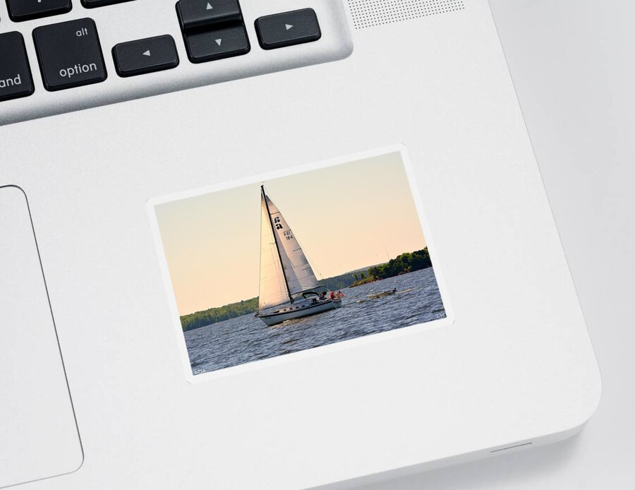 Sailboat Sticker featuring the photograph Sailing On Lake Murray SC by Lisa Wooten