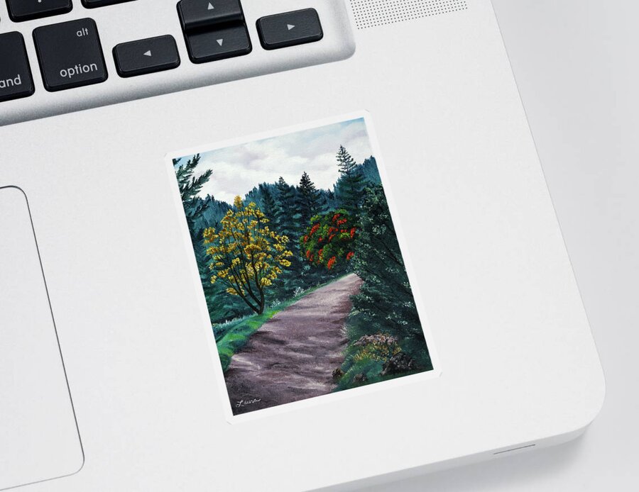 California Sticker featuring the painting Sanborn Trail by Laura Iverson