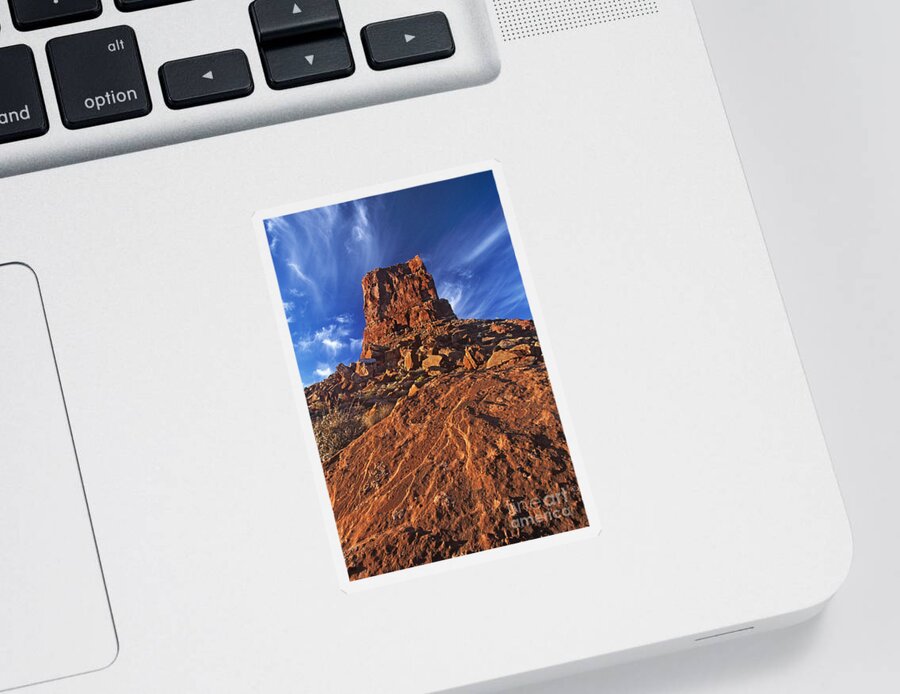 Dave Welling Sticker featuring the photograph Sandstone Monolith Valley Of The Gods Utah by Dave Welling