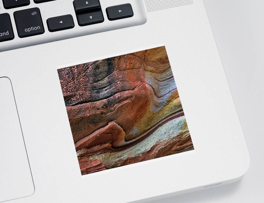 Sandstone Strata Sticker featuring the photograph Sandstone Strata - Abstract by Nikolyn McDonald