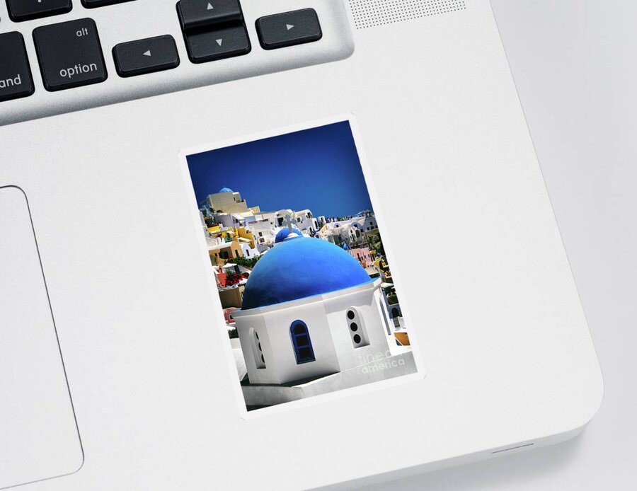 Santorini Sticker featuring the photograph Santorini Landscape by Mariola Bitner