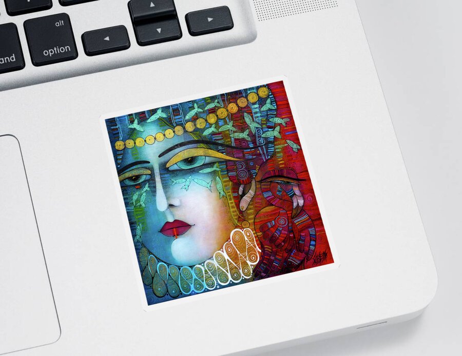 Albena Sticker featuring the painting Sardinia On My Mind by Albena Vatcheva