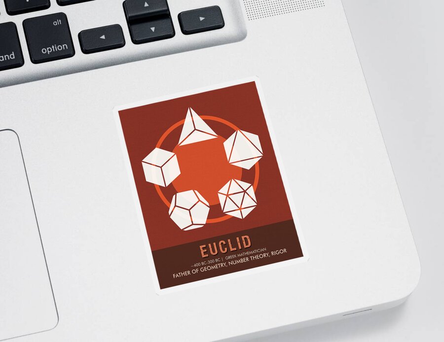 Euclid Sticker featuring the mixed media Science Posters - Euclid - Mathematician by Studio Grafiikka