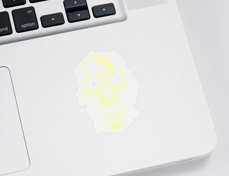 Skull Sticker featuring the mixed media Scream by Balazs Solti