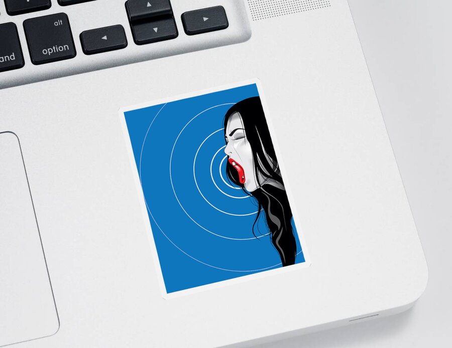 Scream Sticker featuring the digital art Screamer by Brian Gibbs