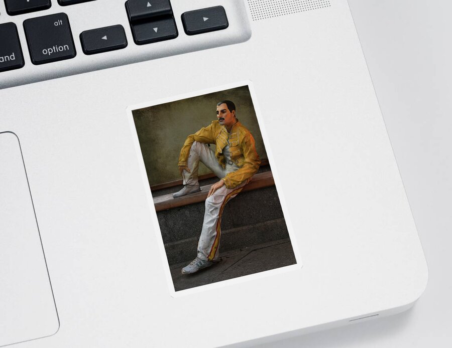 Queen Sticker featuring the photograph Sculptures of Sankt Petersburg - Freddie Mercury by Jaroslaw Blaminsky