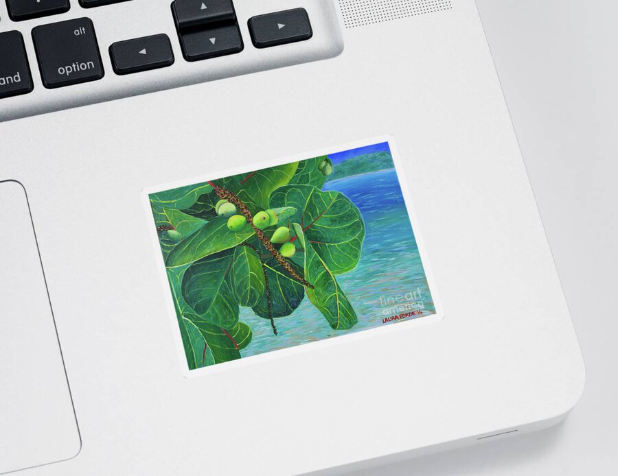 Sea Grapes Sticker featuring the painting Sea Grapes by Laura Forde
