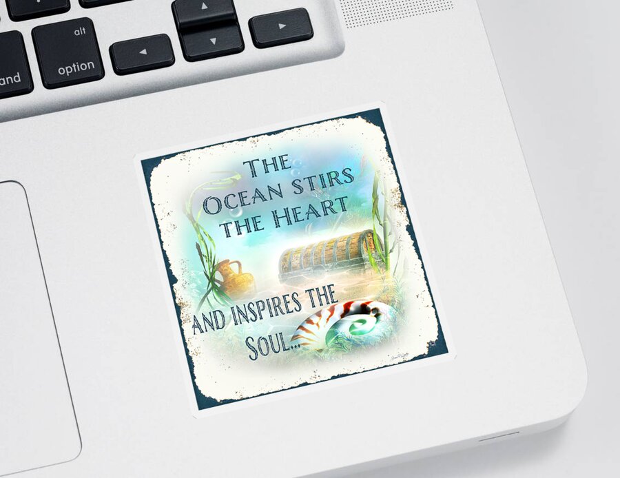 Nautical Sticker featuring the painting Sea Side-JP2736 by Jean Plout