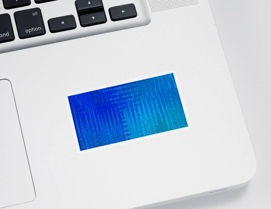 Digital Sticker featuring the digital art Sea Song Blue on Blue by Stephanie Grant