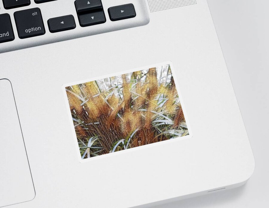 Seagrass Sticker featuring the digital art Seagrass by Judy Palkimas