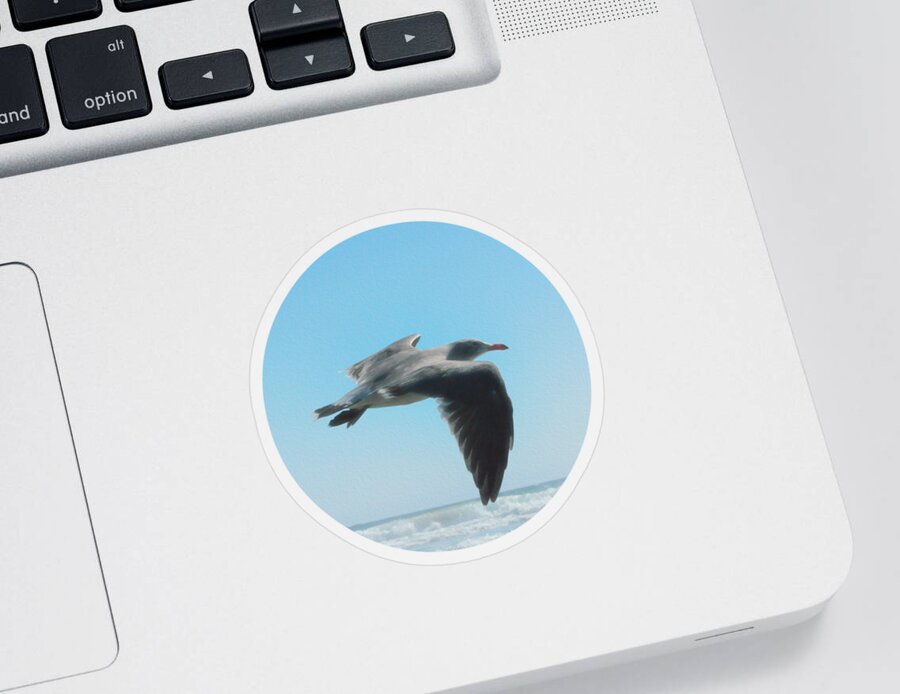Seagull Sticker featuring the digital art Seagull by Leah McPhail