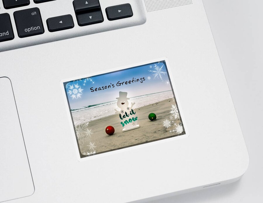 Beach Sticker featuring the photograph Season's Greetings by Alison Frank