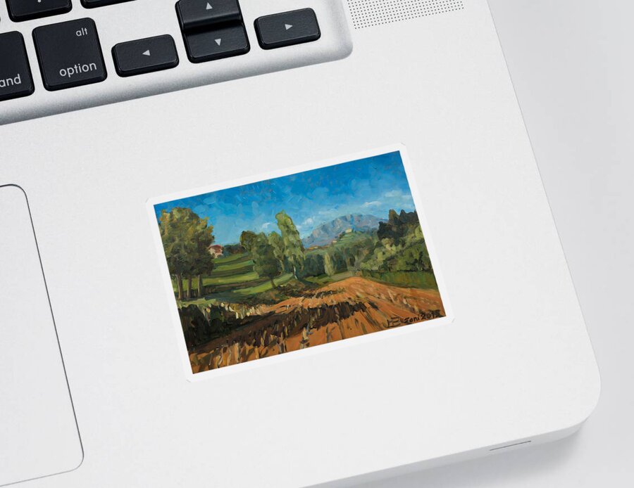 Landscape Sticker featuring the painting September Plain Air by Marco Busoni