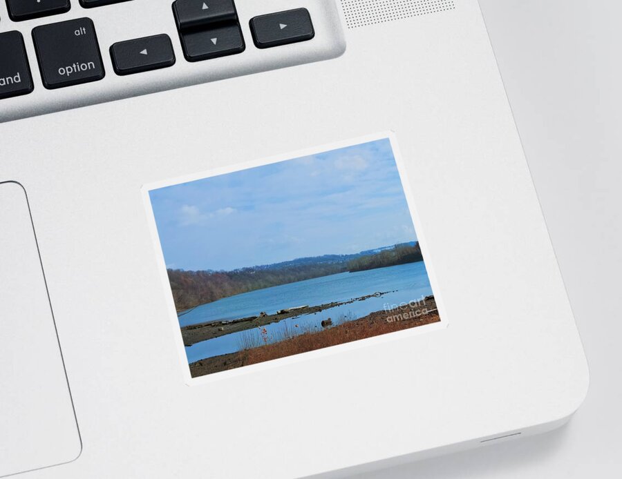 Serene Sticker featuring the photograph Serene River Landscape by Charlie Cliques