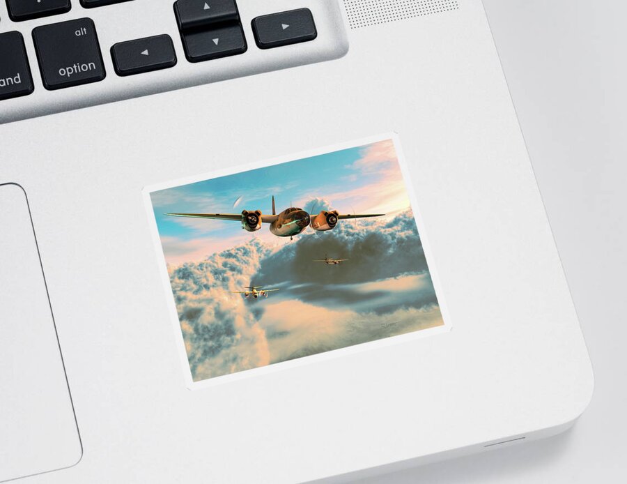 B-26 Sticker featuring the digital art Sessanta Nova? by David Luebbert