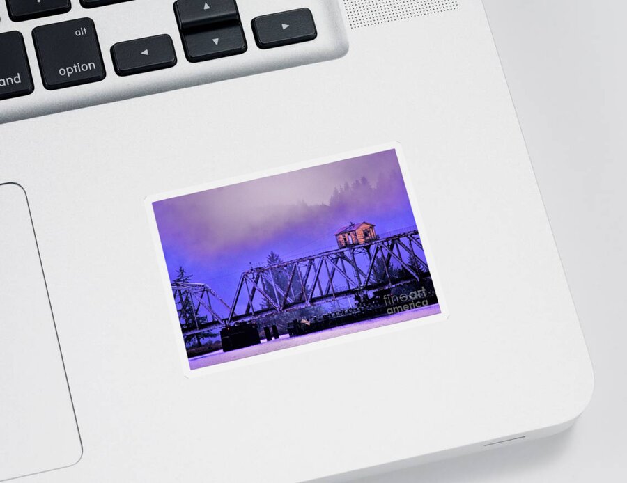 Railroad Bridge Sticker featuring the photograph Setting High Above by Merle Grenz