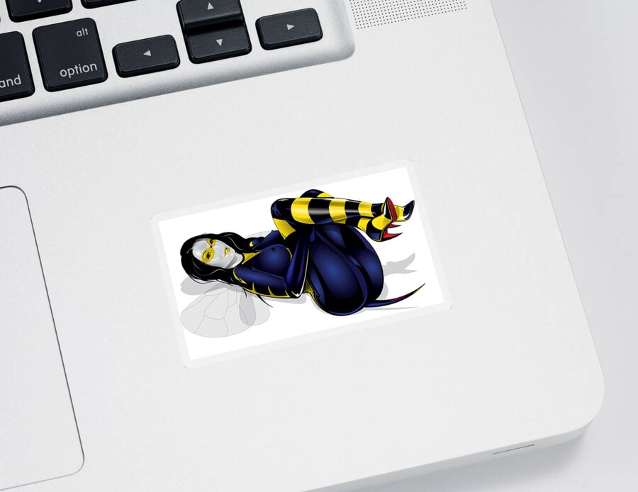 Honey Sticker featuring the digital art Sexy Bee by Brian Gibbs