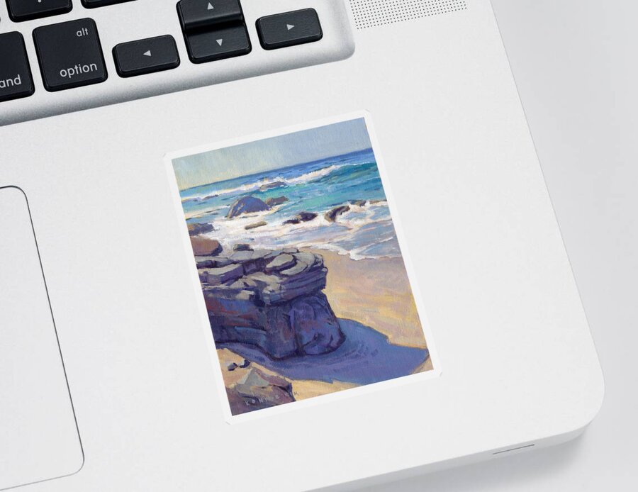 Crystal Sticker featuring the painting Shadow at Crystal Cove by Konnie Kim