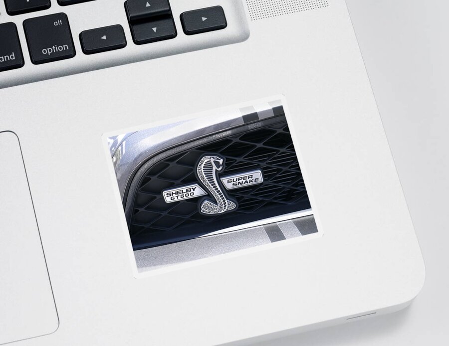 Transportation Sticker featuring the photograph SHELBY GT 500 Super Snake by Mike McGlothlen