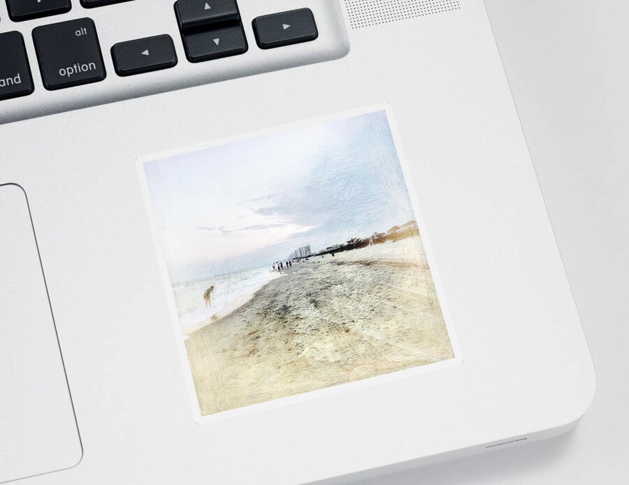 Digital Art Sticker featuring the photograph Shell Seeker At North Myrtle Beach by Melissa D Johnston