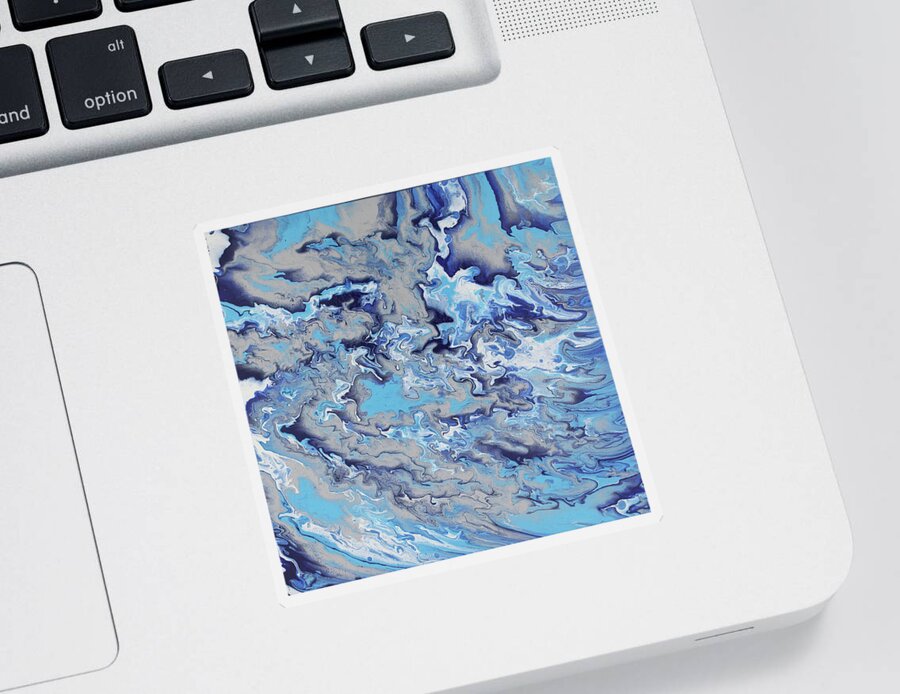Silver Sticker featuring the painting Shimmering Waters by Tamara Nelson