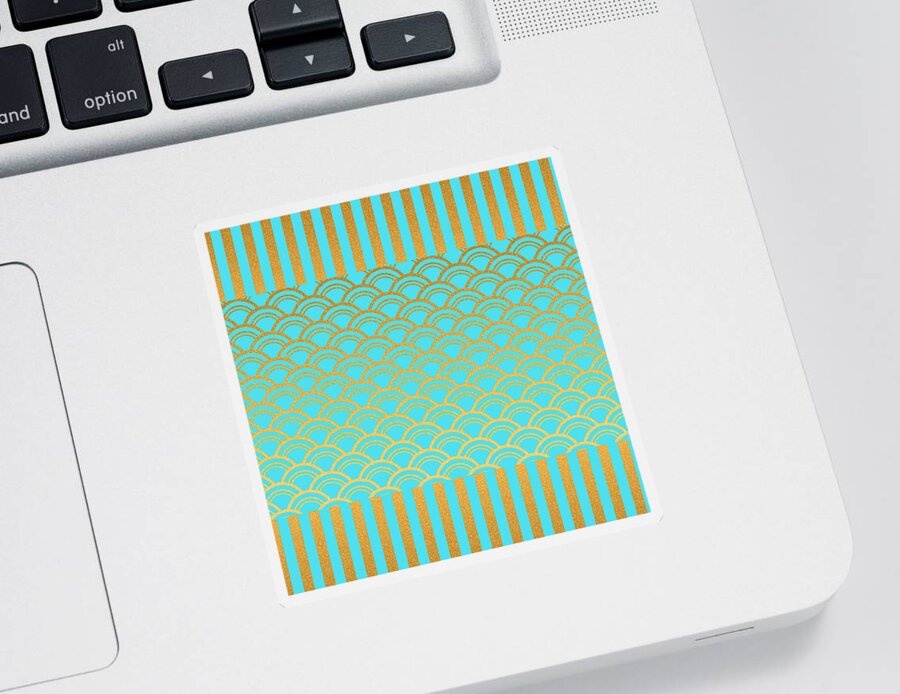 Fancy Sticker featuring the digital art Shiny Patterns 1 by Bonnie Bruno
