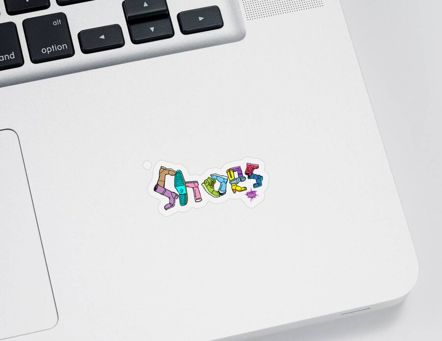 Illustration Sticker featuring the drawing Shoes by Anthony Mwangi