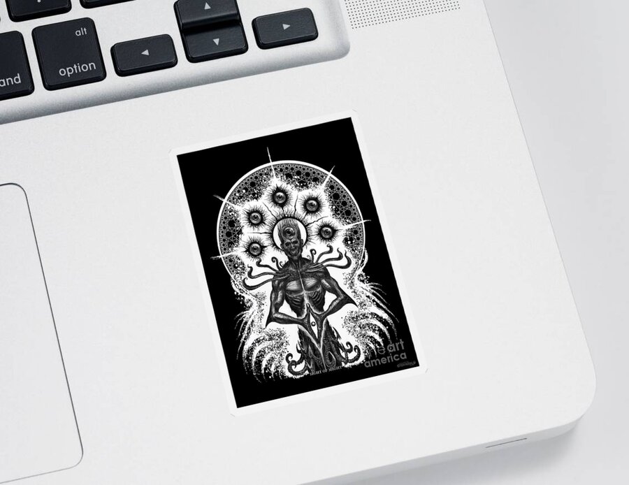 Spheron Sticker featuring the drawing Sight of Might by Tony Koehl
