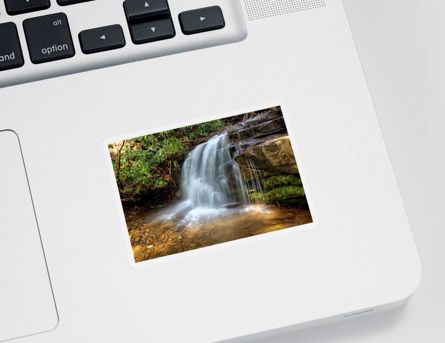 Appalachia Sticker featuring the photograph Silky Waterfall by Debra and Dave Vanderlaan