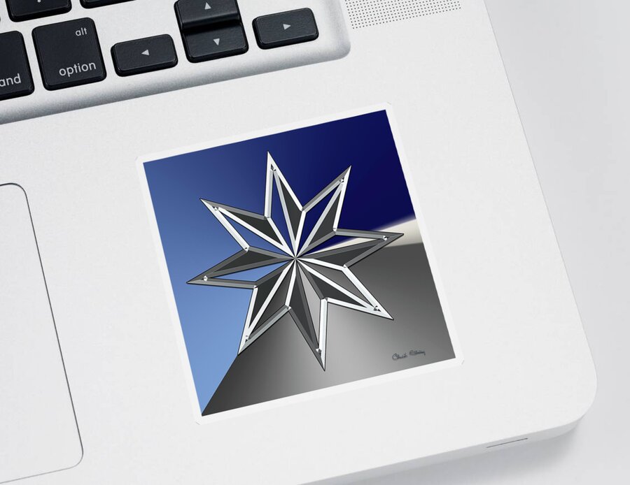 Staley Sticker featuring the digital art Silver Star by Chuck Staley