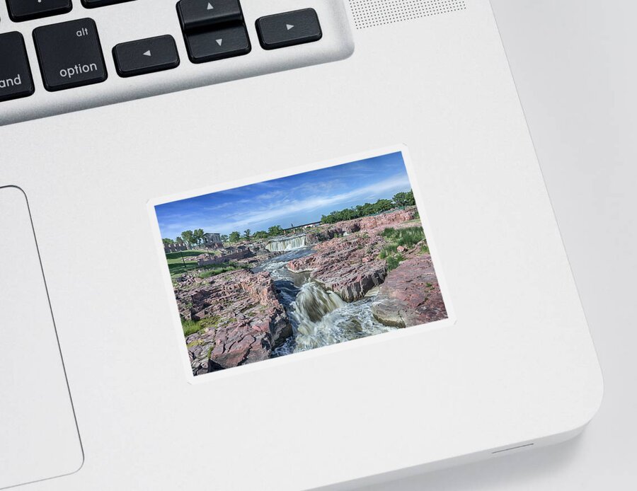 Waterfalls Sticker featuring the photograph Sioux Falls by Susan Rissi Tregoning