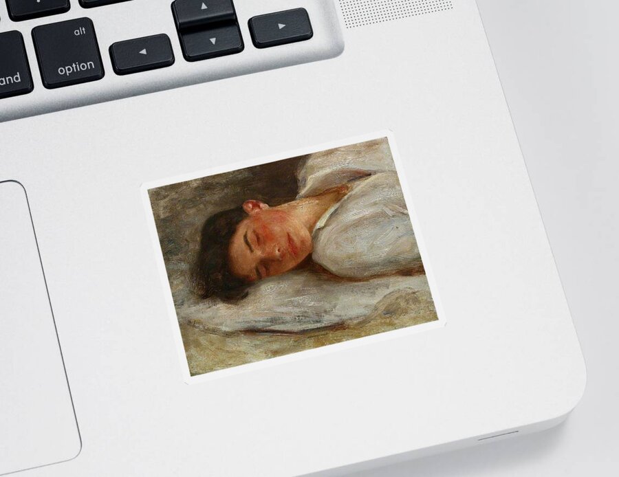 Sketch Sticker featuring the painting Sketch for Summer Dreams by Henry Scott Tuke