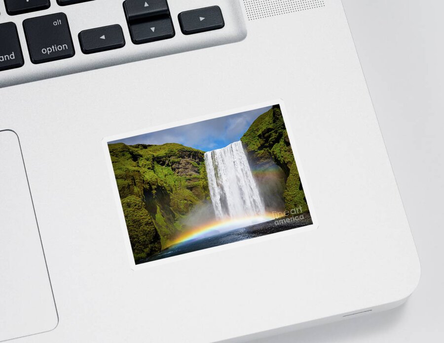 Europe Sticker featuring the photograph Skogafoss by Inge Johnsson