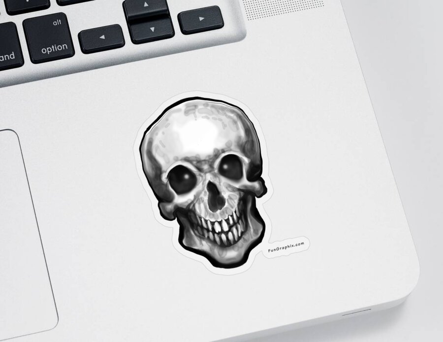 Skull Sticker featuring the painting Skull by Kevin Middleton