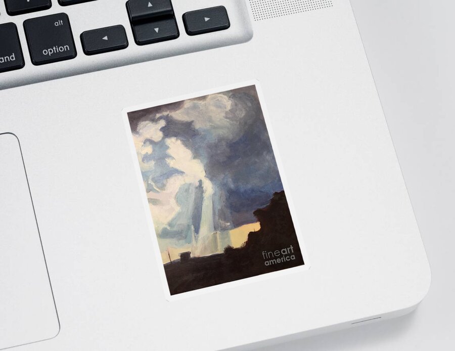 Landscape Sticker featuring the painting Sky Portal I by Carol Oufnac Mahan