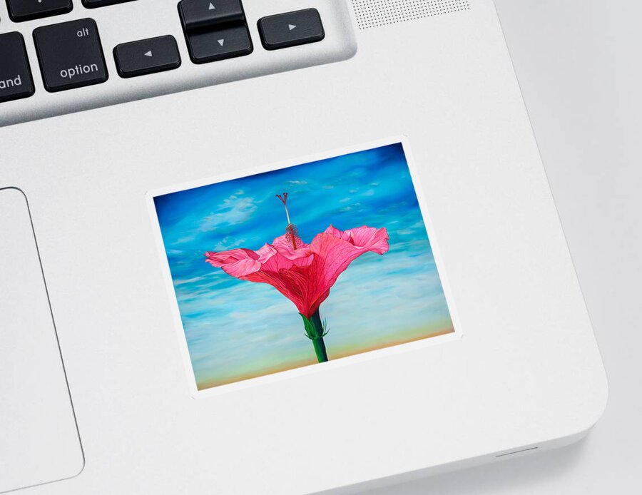 Hibiscus Sticker featuring the painting Skyward by Kerri Meehan