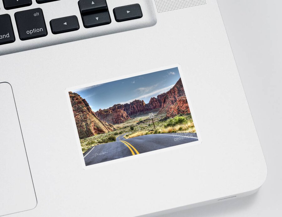 Landscape Sticker featuring the photograph Slow Down In Snow Canyon by TK Goforth