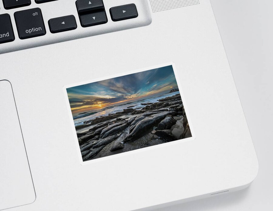Clouds Sticker featuring the photograph Smooth Rocks by Peter Tellone