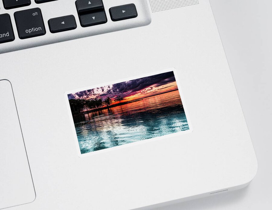 Higgins Lake Sticker featuring the photograph Smooth water Higgins Lake by Joe Holley