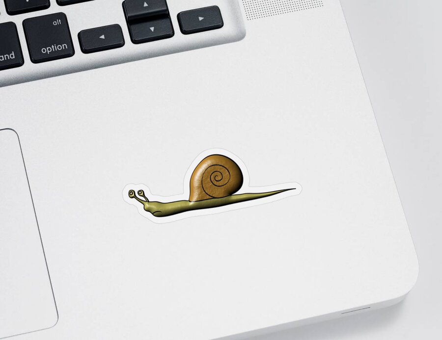 Animal Sticker featuring the digital art Snail by Michal Boubin
