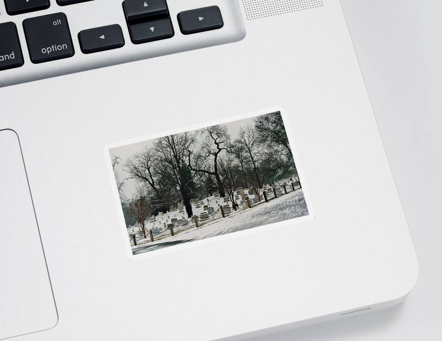 Arlington Sticker featuring the photograph Snow At Arlington by D Hackett