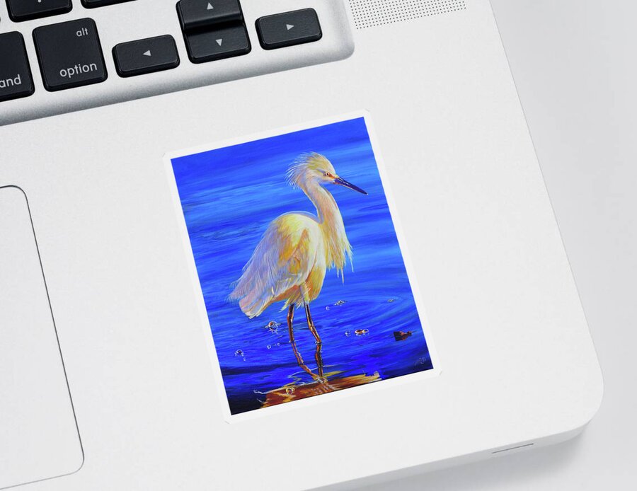 Wildlife Sticker featuring the painting Snow Glow by AnnaJo Vahle