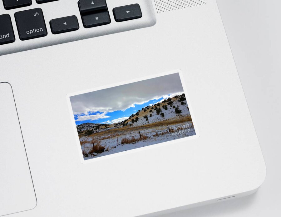 Southwest Landscape Sticker featuring the photograph Snow in the Desert by Robert WK Clark