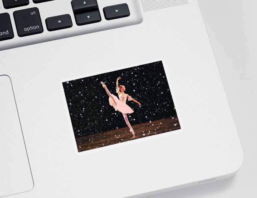 Snow Princes Ballerina Sticker featuring the photograph Snow Princess Ballerina by Sandi OReilly