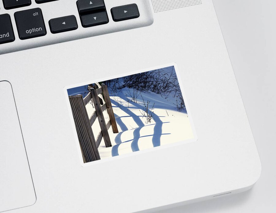 Snow Sticker featuring the photograph Snow, Sun and Shadows by Tatiana Travelways