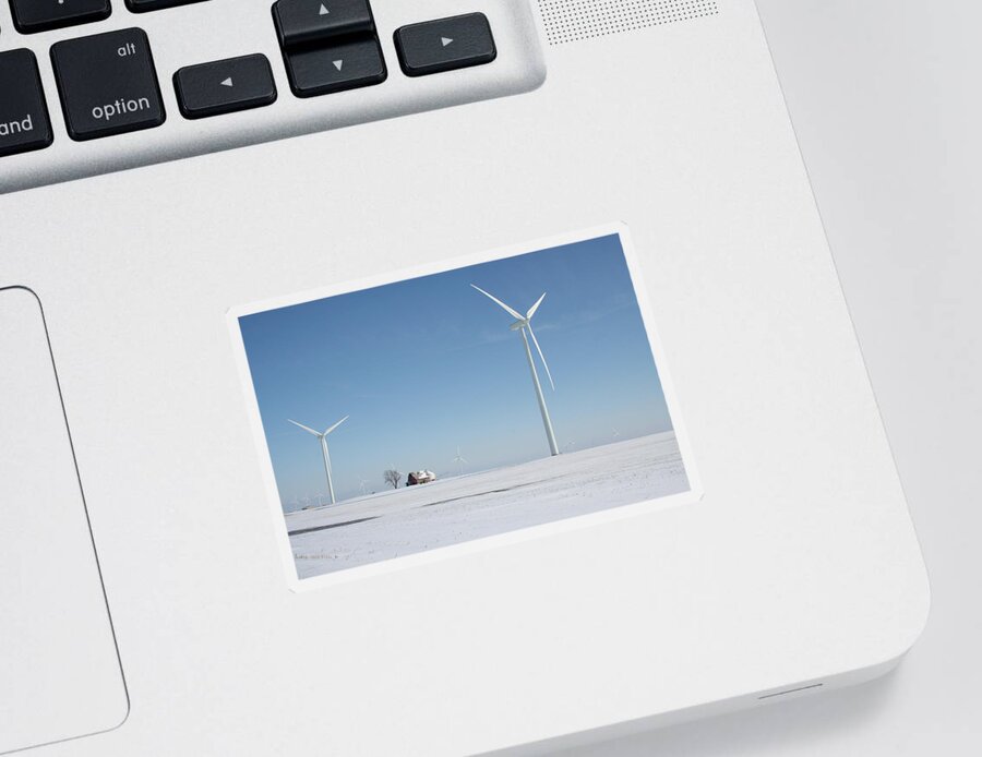 Snow Turbines Sticker featuring the photograph Snow Turbines by Dylan Punke